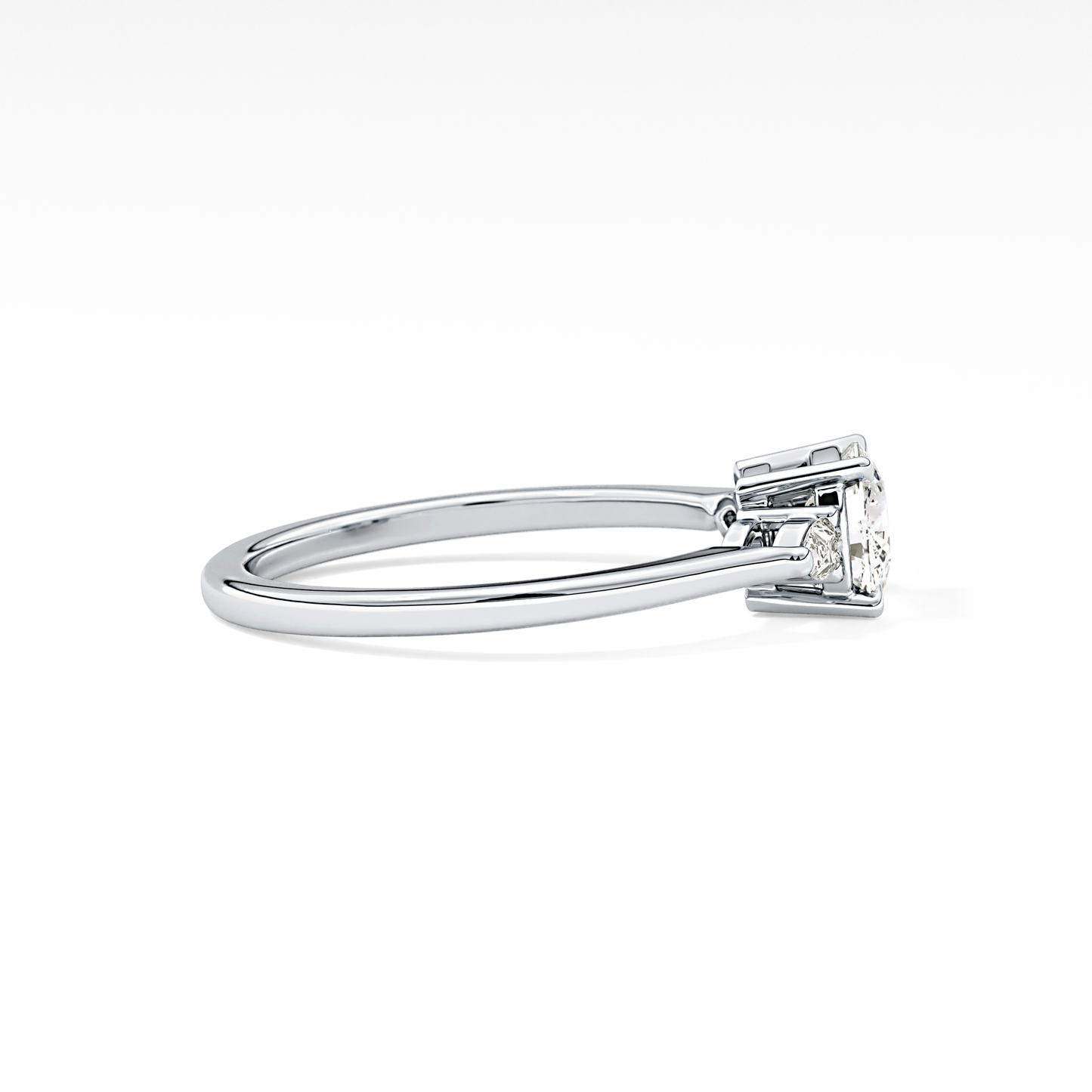 Cushion Three Stone Lab Grown Diamond Engagement Ring