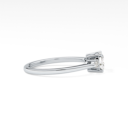 Cushion Three Stone Lab Grown Diamond Engagement Ring