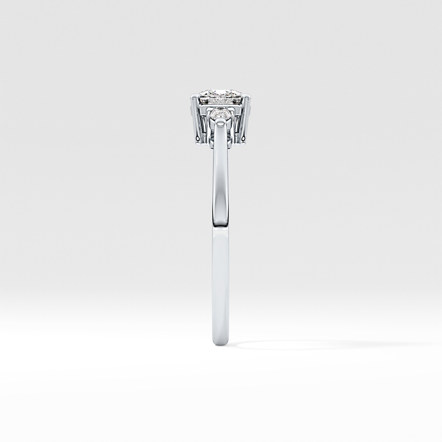 Cushion Three Stone Lab Grown Diamond Engagement Ring