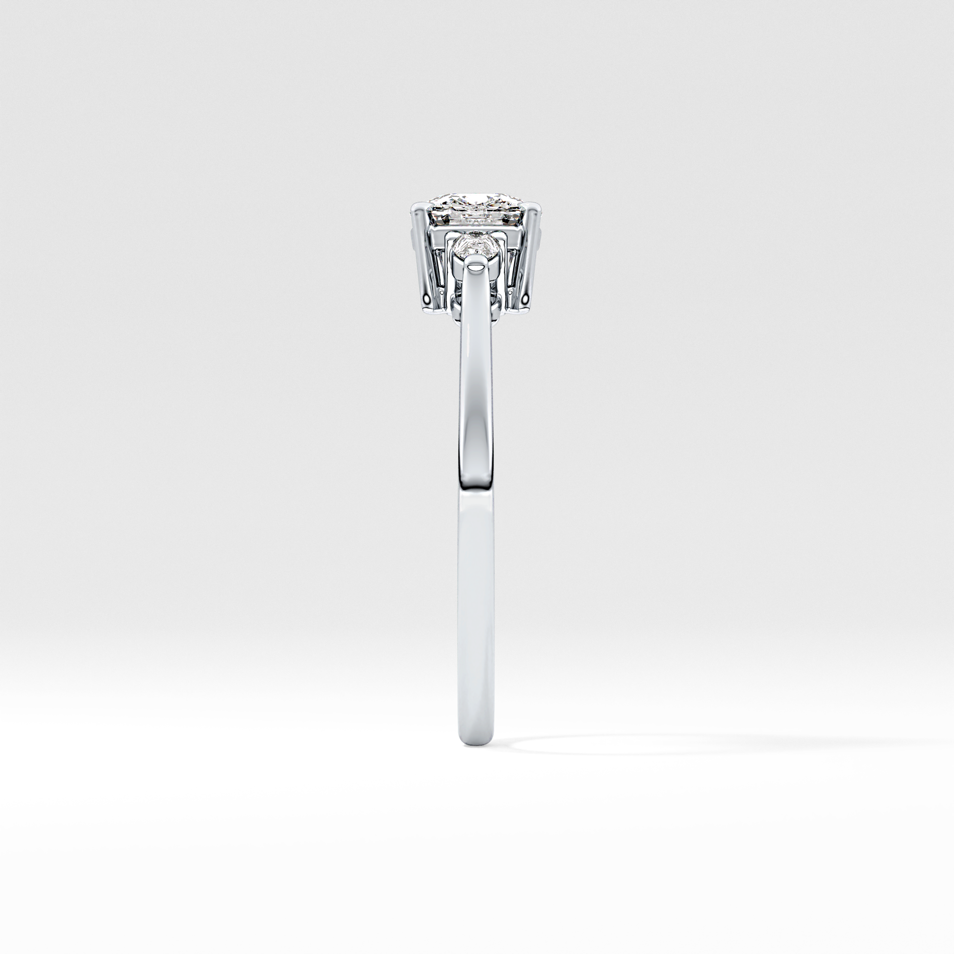 Cushion Three Stone Lab Grown Diamond Engagement Ring