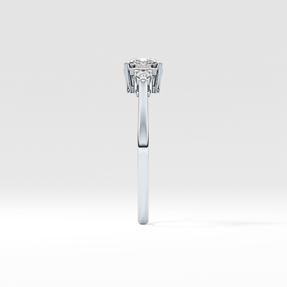 Cushion Three Stone Lab Grown Diamond Engagement Ring