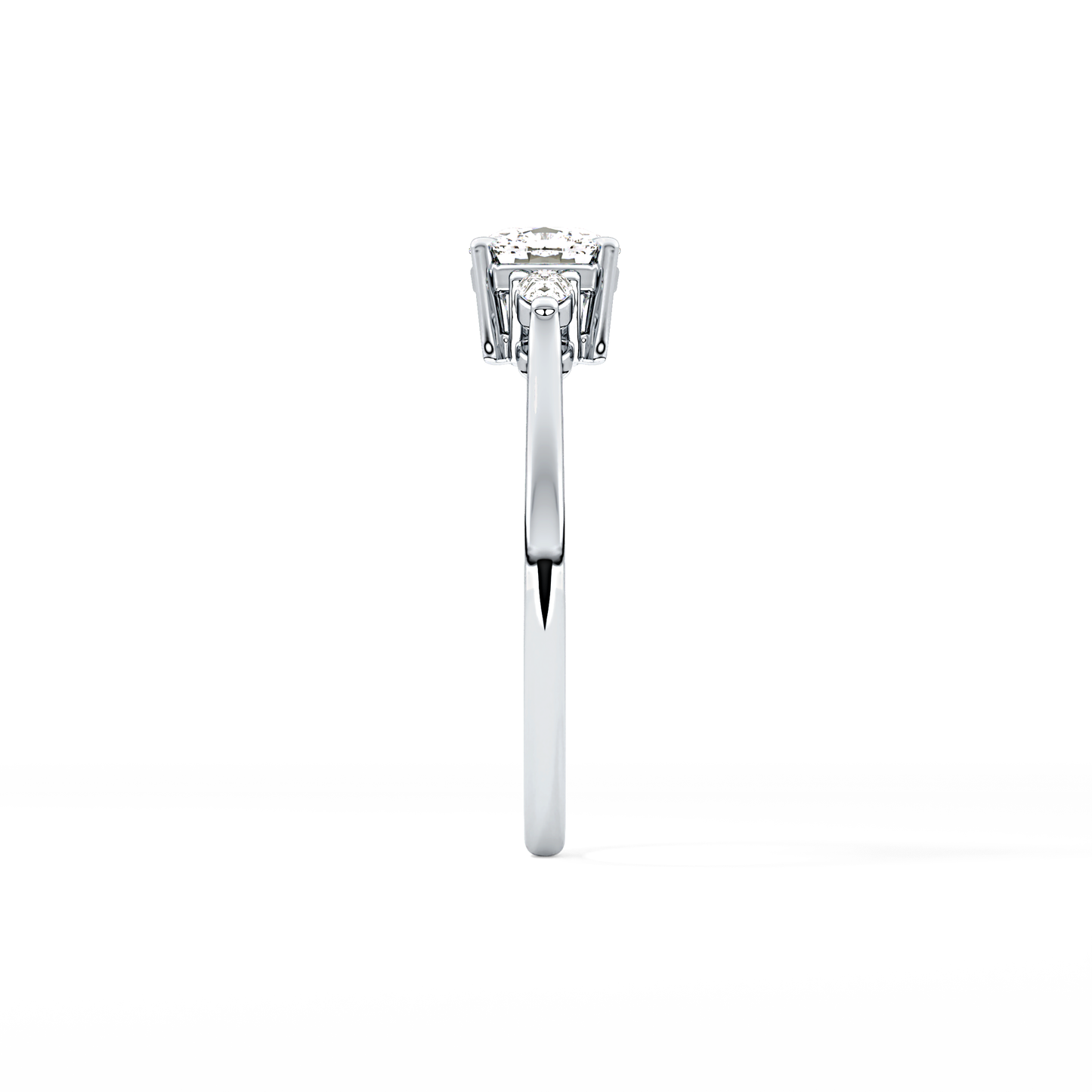 Cushion Three Stone Lab Grown Diamond Engagement Ring