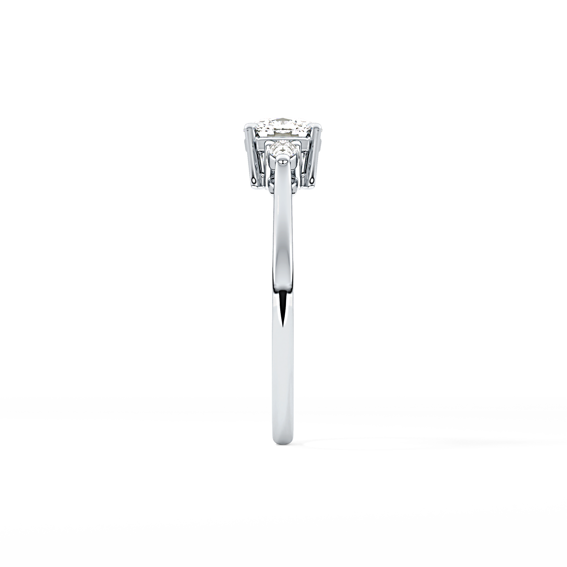 Cushion Three Stone Lab Grown Diamond Engagement Ring