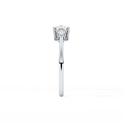 Cushion Three Stone Lab Grown Diamond Engagement Ring