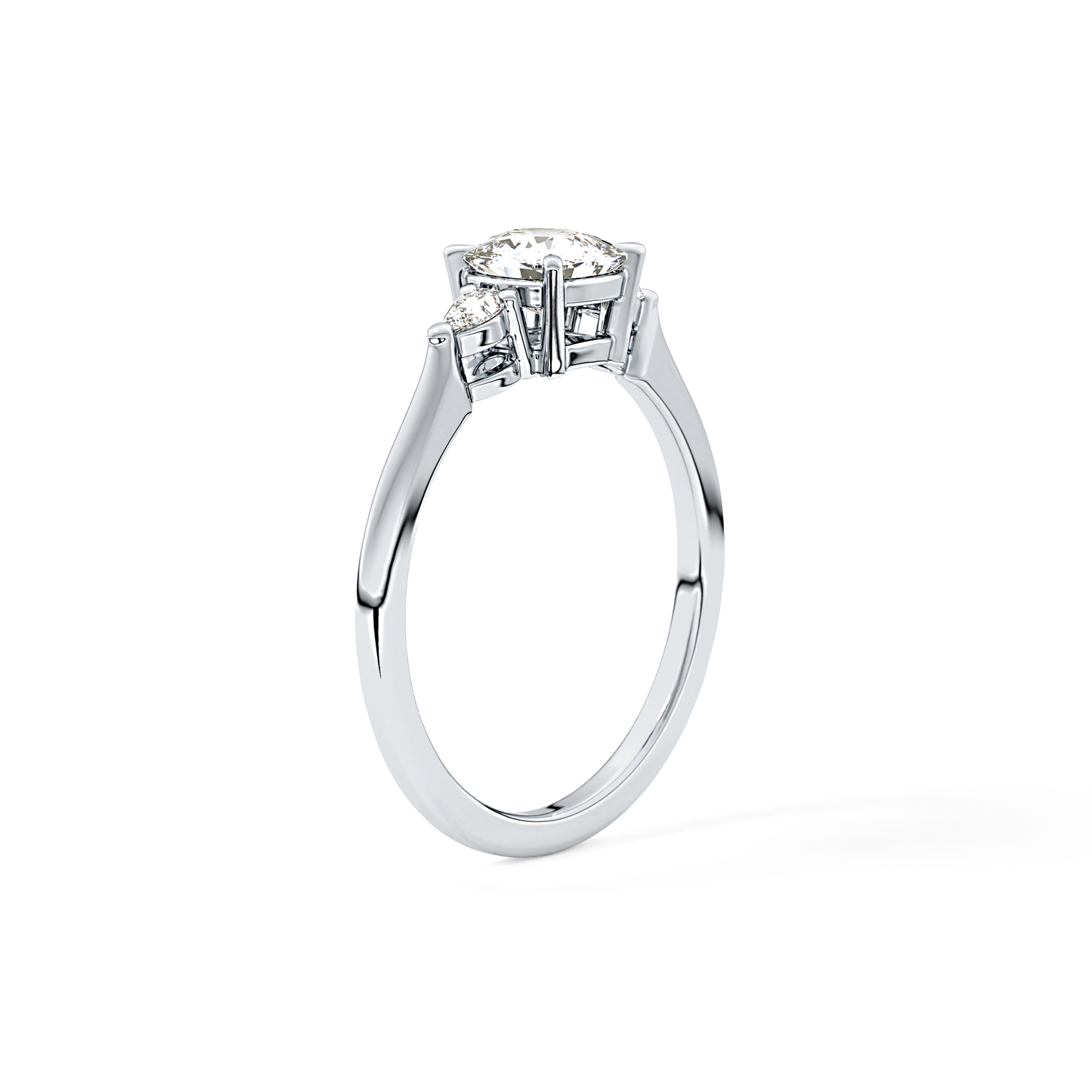 Cushion Three Stone Lab Grown Diamond Engagement Ring