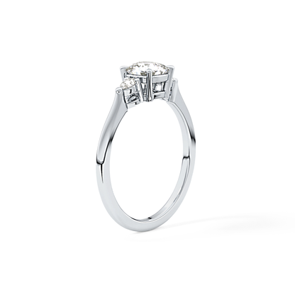 Cushion Three Stone Lab Grown Diamond Engagement Ring