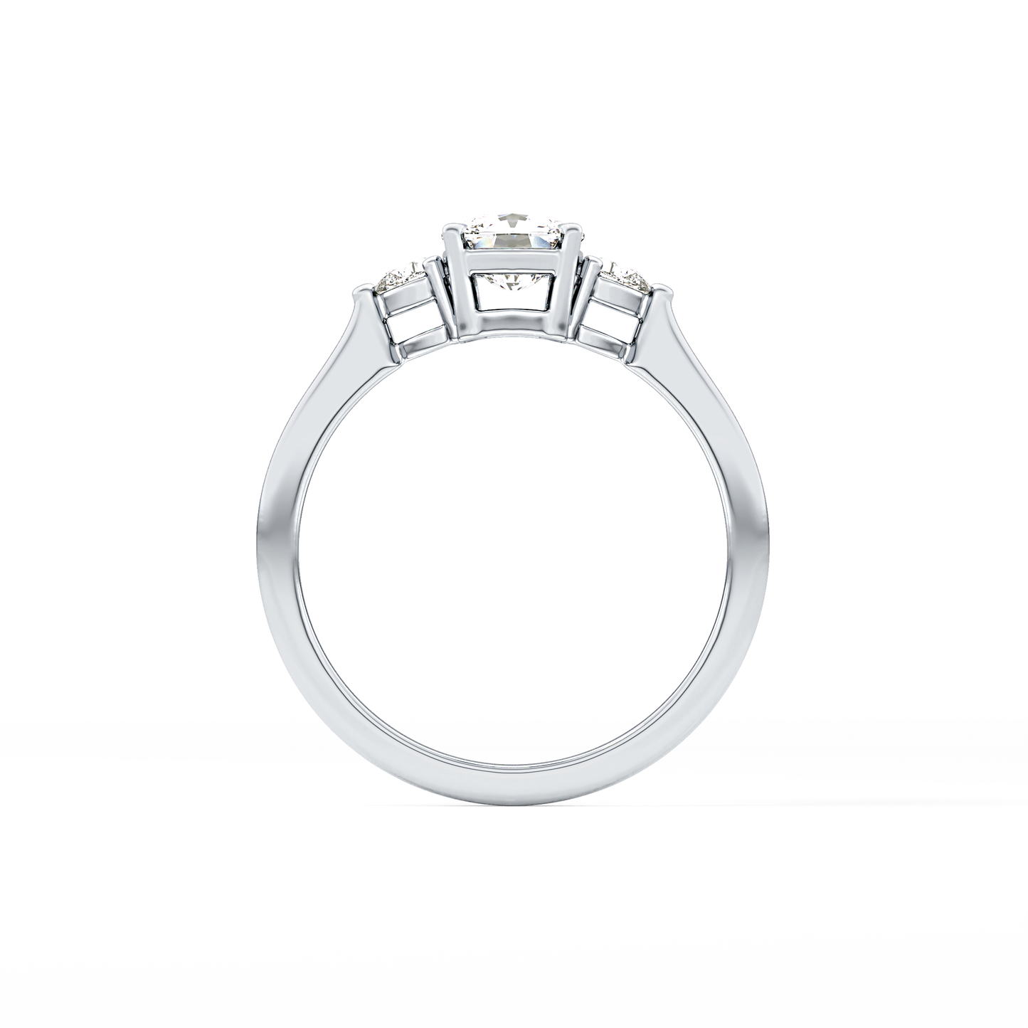 Cushion Three Stone Lab Grown Diamond Engagement Ring