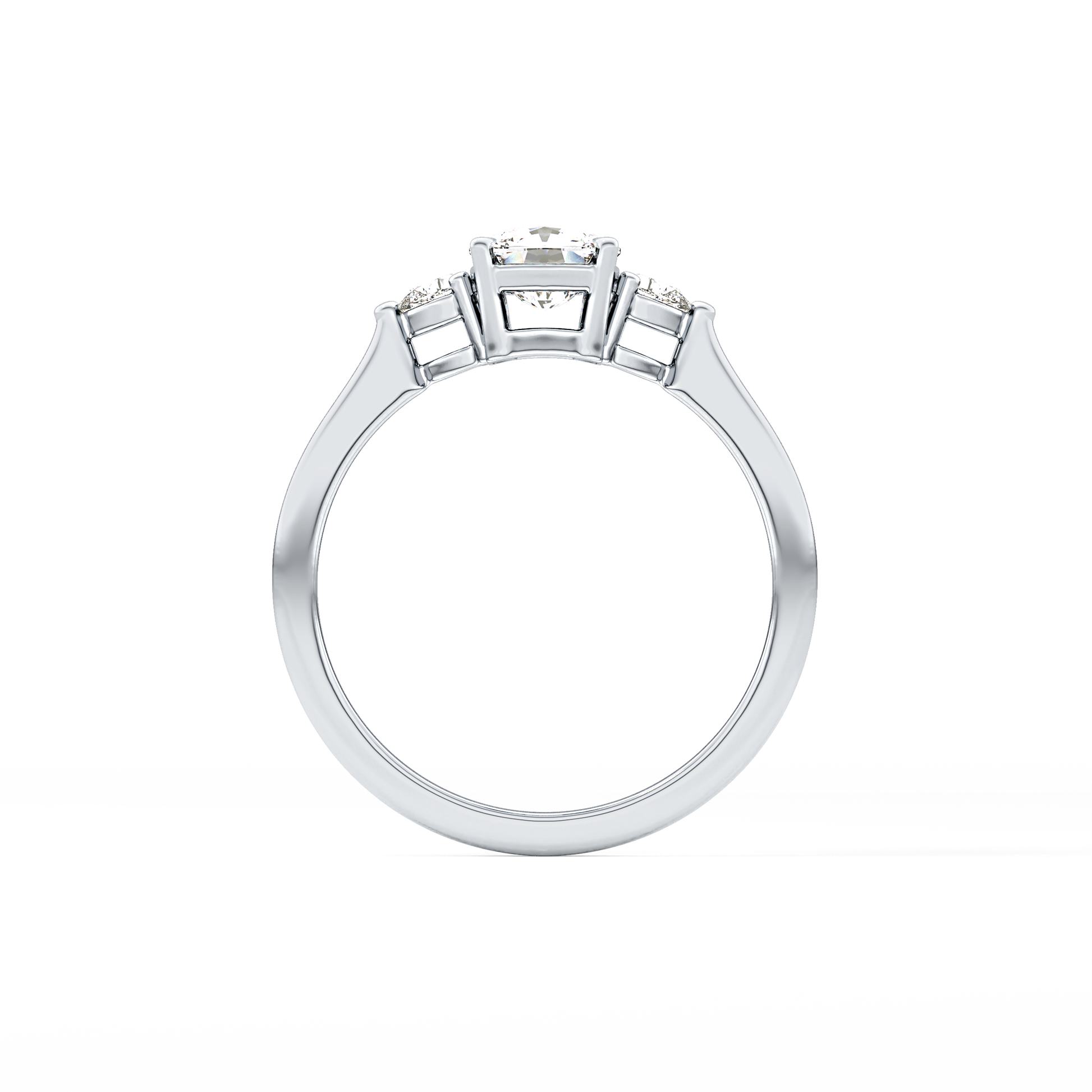 Cushion Three Stone Lab Grown Diamond Engagement Ring