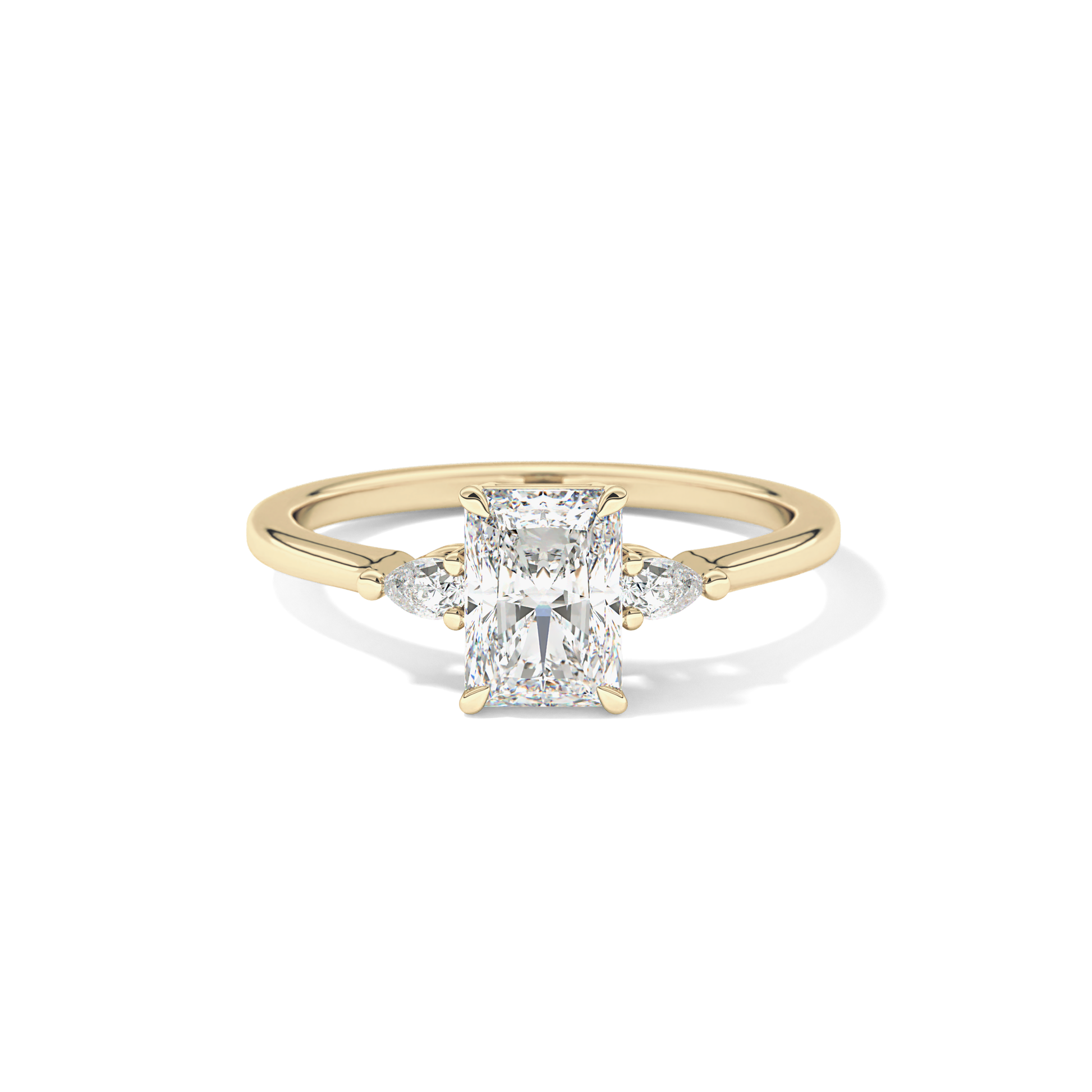 Radiant Three Stone Lab Grown Diamond Engagement Ring