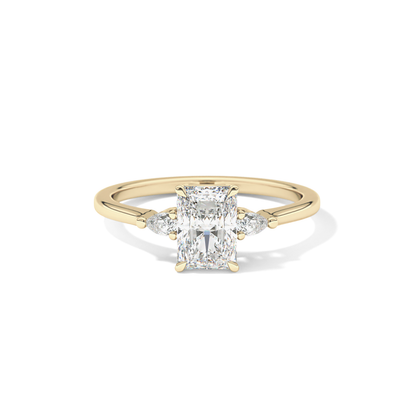 Radiant Three Stone Lab Grown Diamond Engagement Ring