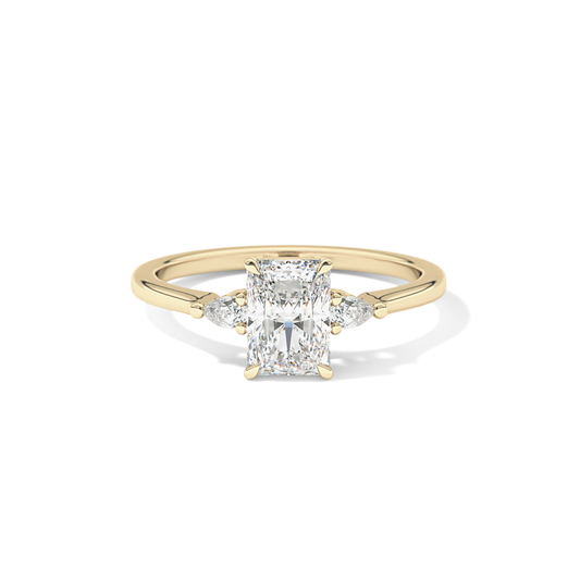Radiant Three Stone Lab Grown Diamond Engagement Ring