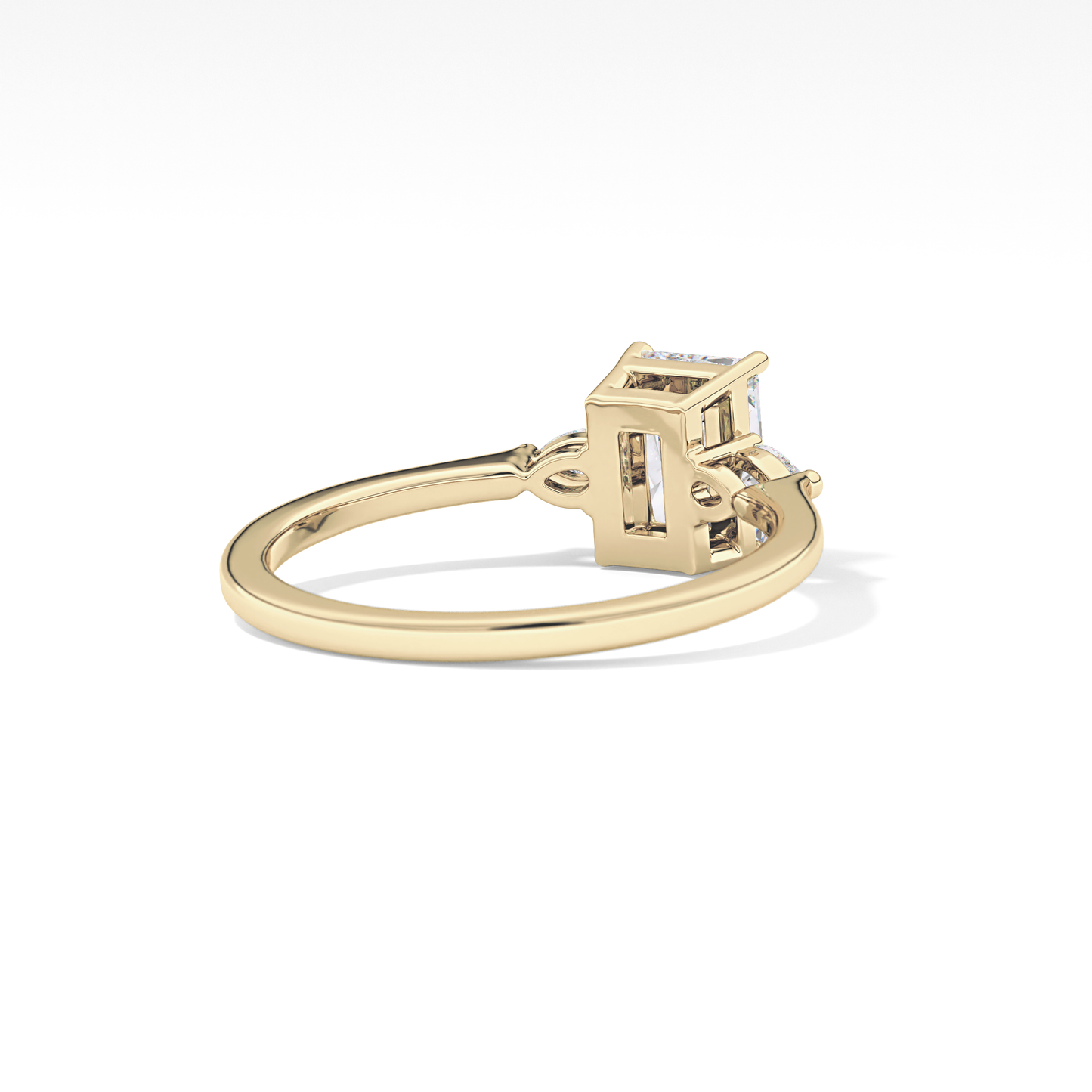 Radiant Three Stone Lab Grown Diamond Engagement Ring