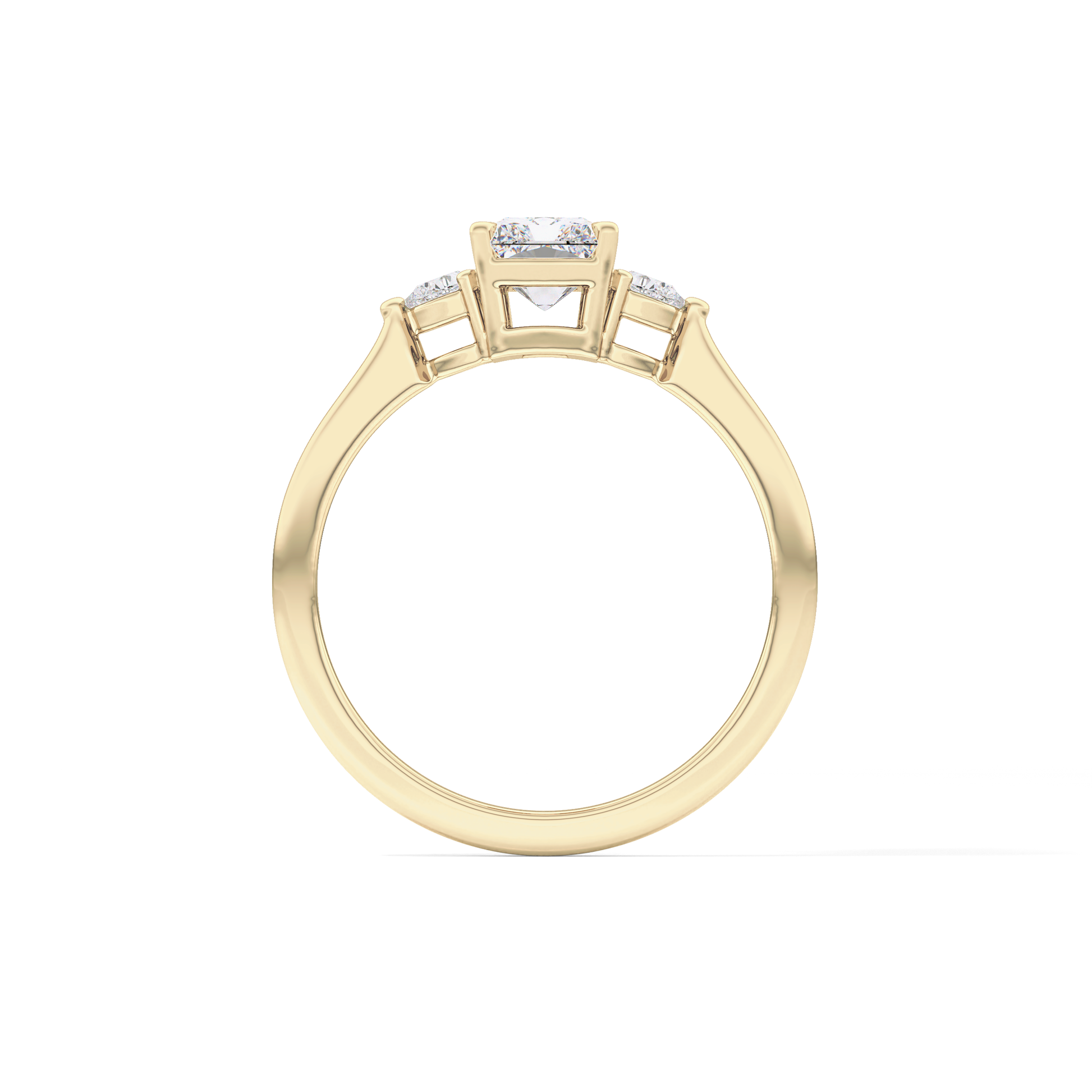 Radiant Three Stone Lab Grown Diamond Engagement Ring