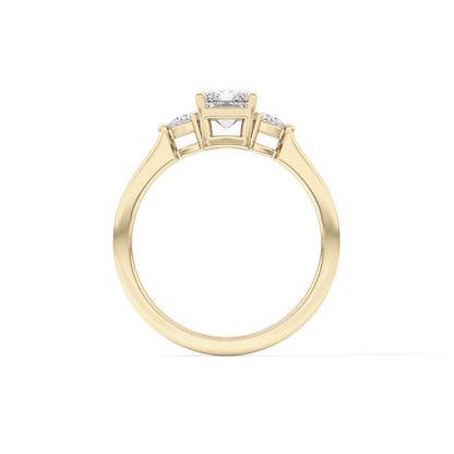 Radiant Three Stone Lab Grown Diamond Engagement Ring
