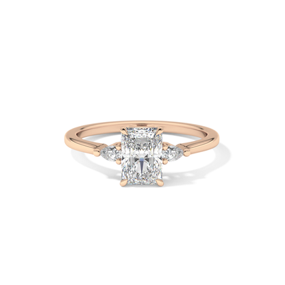 Radiant Three Stone Lab Grown Diamond Engagement Ring