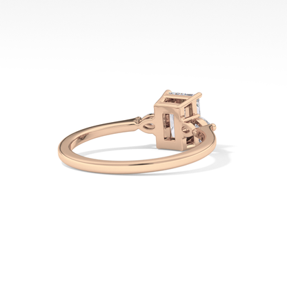 Radiant Three Stone Lab Grown Diamond Engagement Ring
