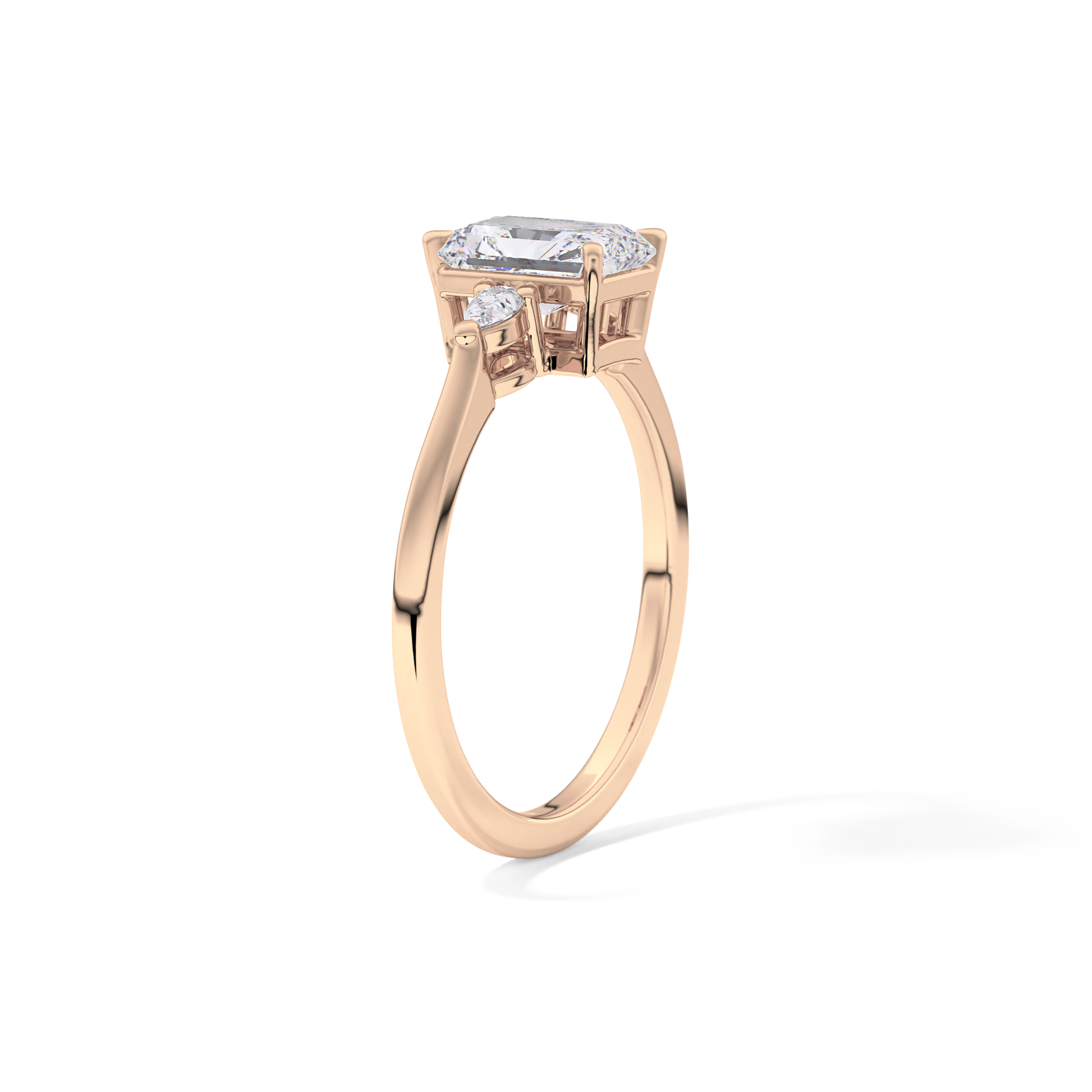 Radiant Three Stone Lab Grown Diamond Engagement Ring