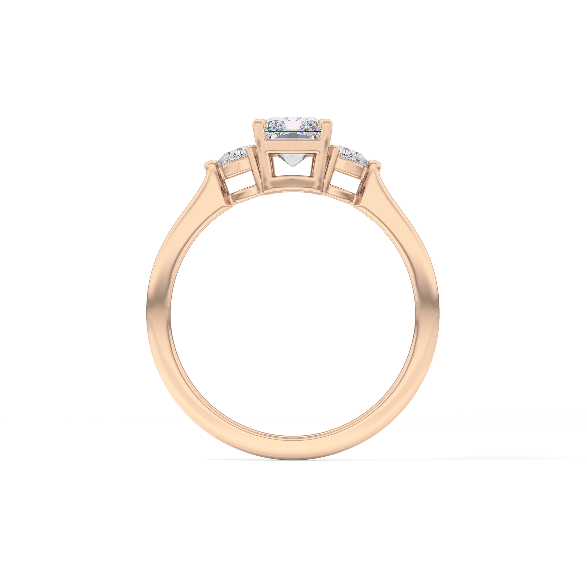 Radiant Three Stone Lab Grown Diamond Engagement Ring