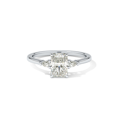 Radiant Three Stone Lab Grown Diamond Engagement Ring