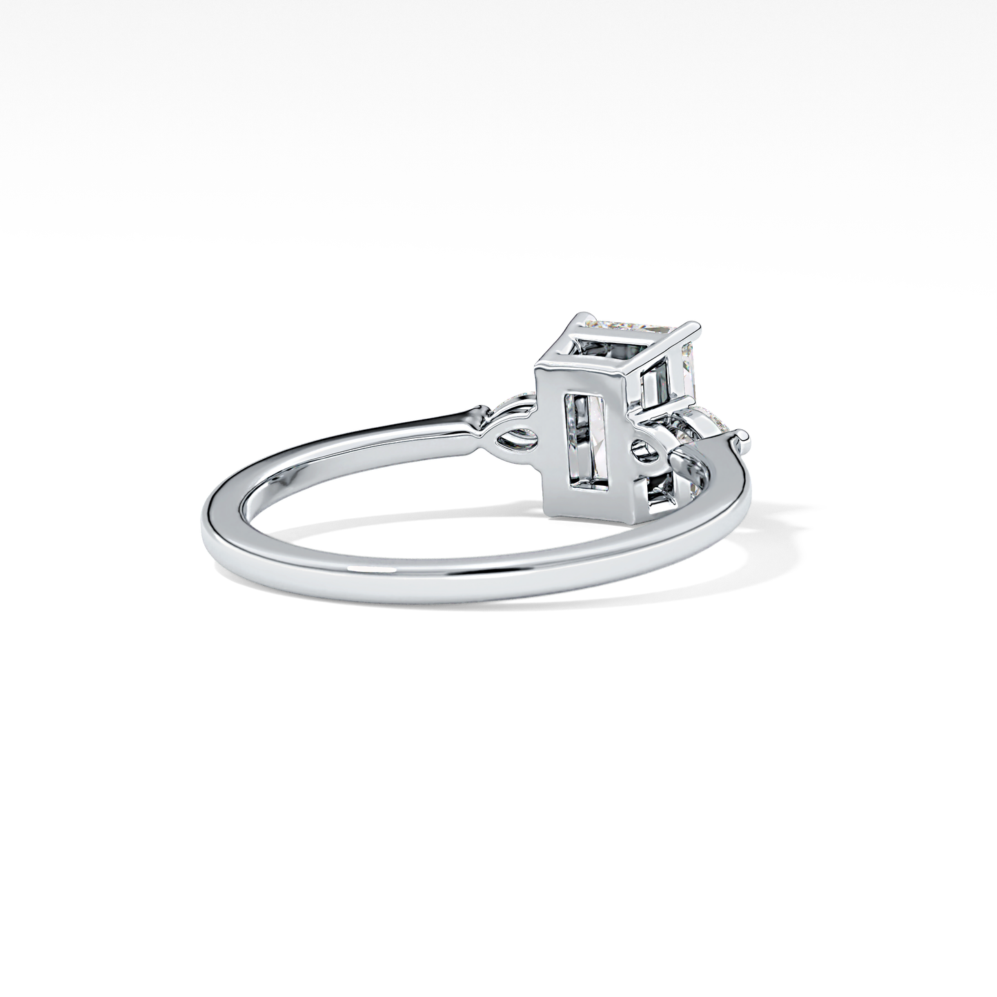 Radiant Three Stone Lab Grown Diamond Engagement Ring