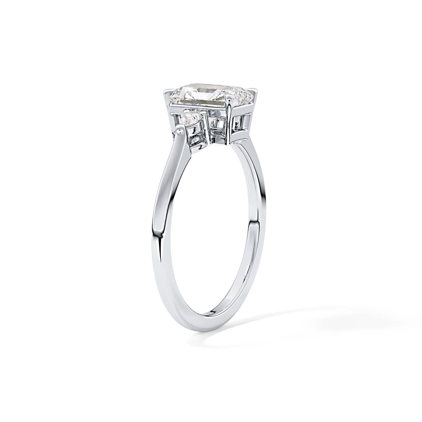 Radiant Three Stone Lab Grown Diamond Engagement Ring