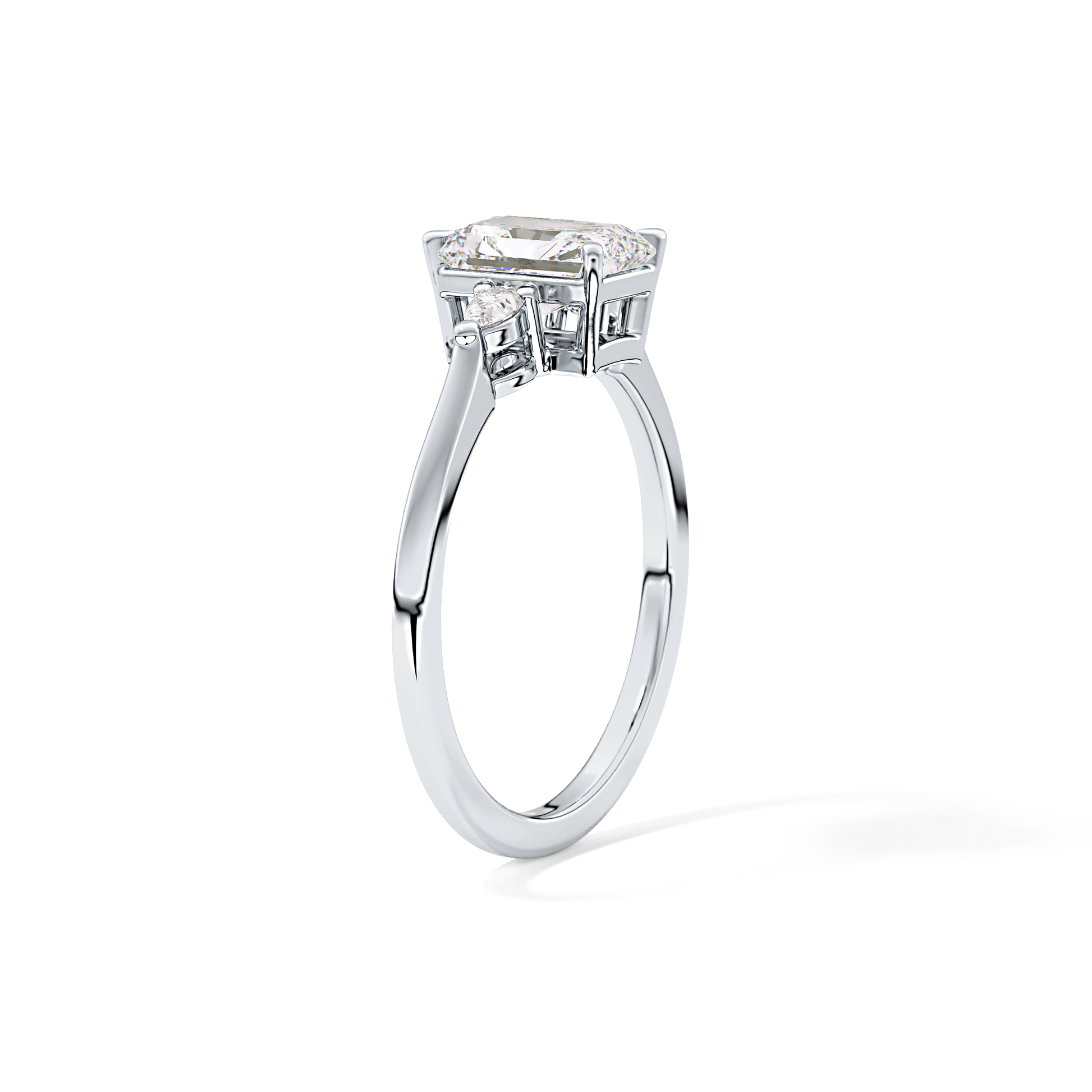 Radiant Three Stone Lab Grown Diamond Engagement Ring