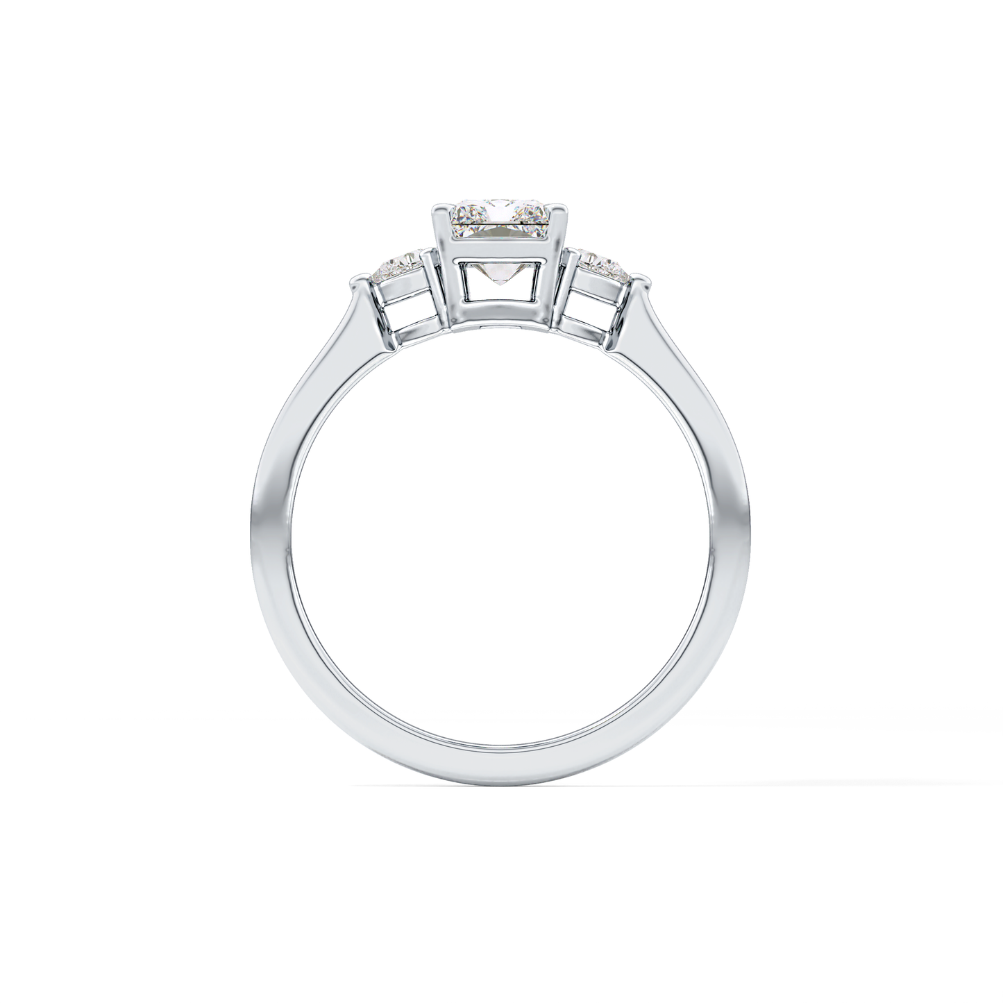 Radiant Three Stone Lab Grown Diamond Engagement Ring