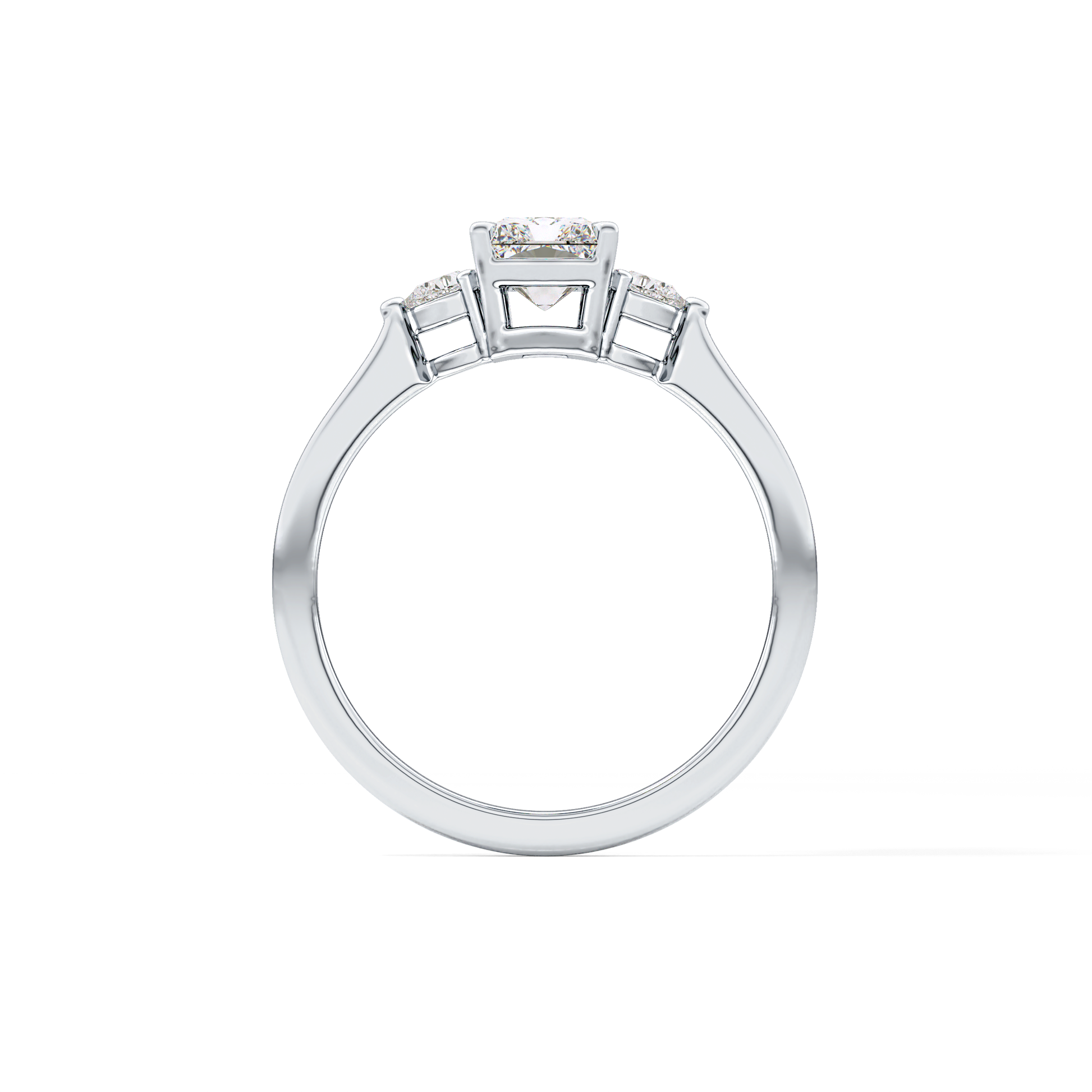 Radiant Three Stone Lab Grown Diamond Engagement Ring