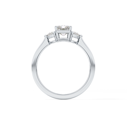 Radiant Three Stone Lab Grown Diamond Engagement Ring
