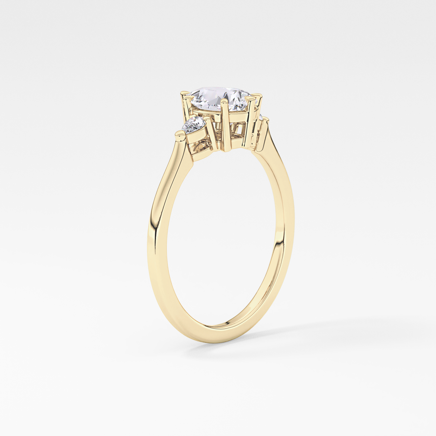 Pear Three Stone Lab Grown Diamond Engagement Ring