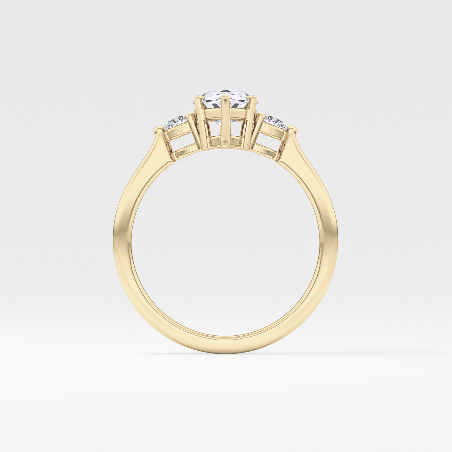 Pear Three Stone Lab Grown Diamond Engagement Ring