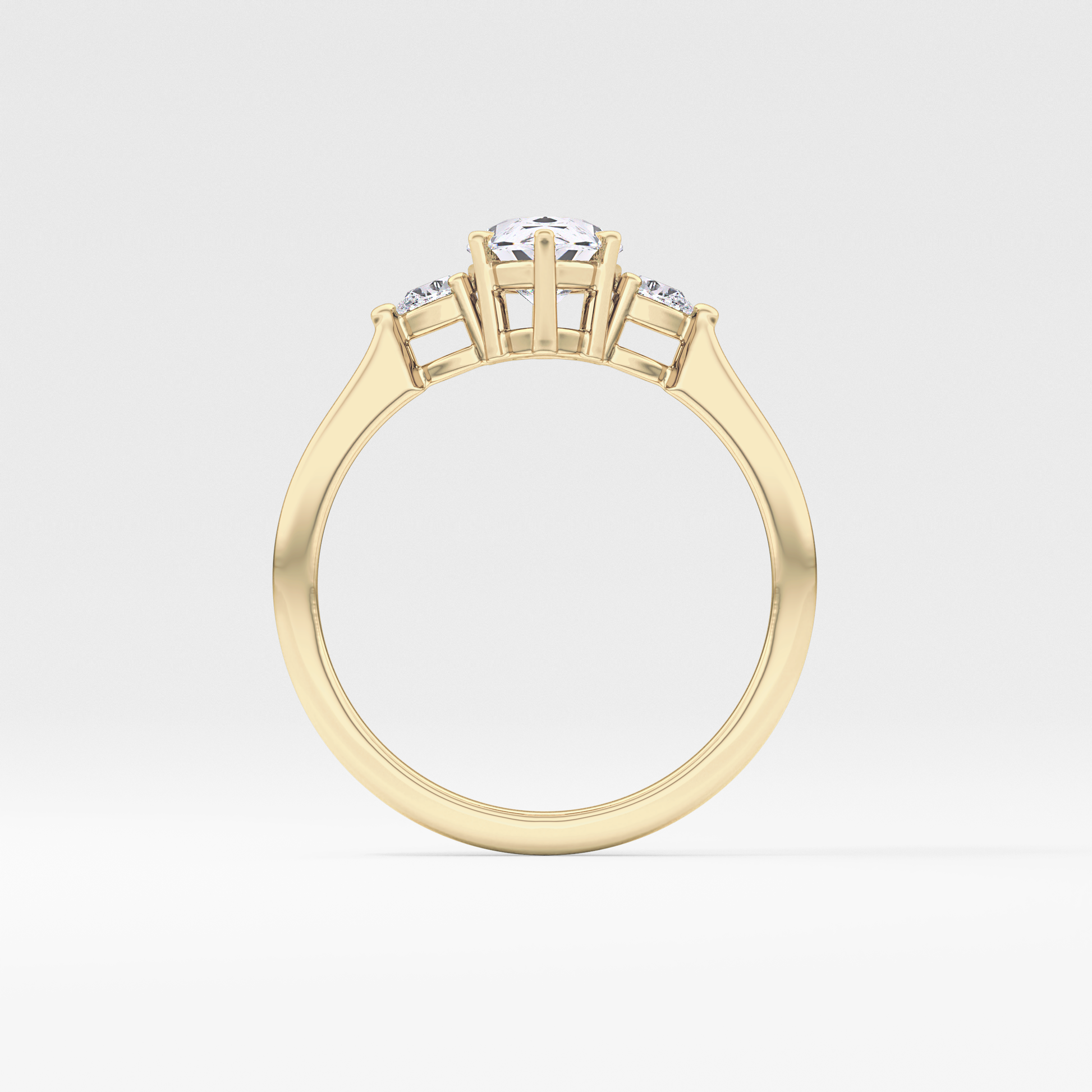 Pear Three Stone Lab Grown Diamond Engagement Ring