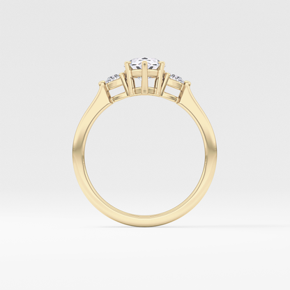 Pear Three Stone Lab Grown Diamond Engagement Ring