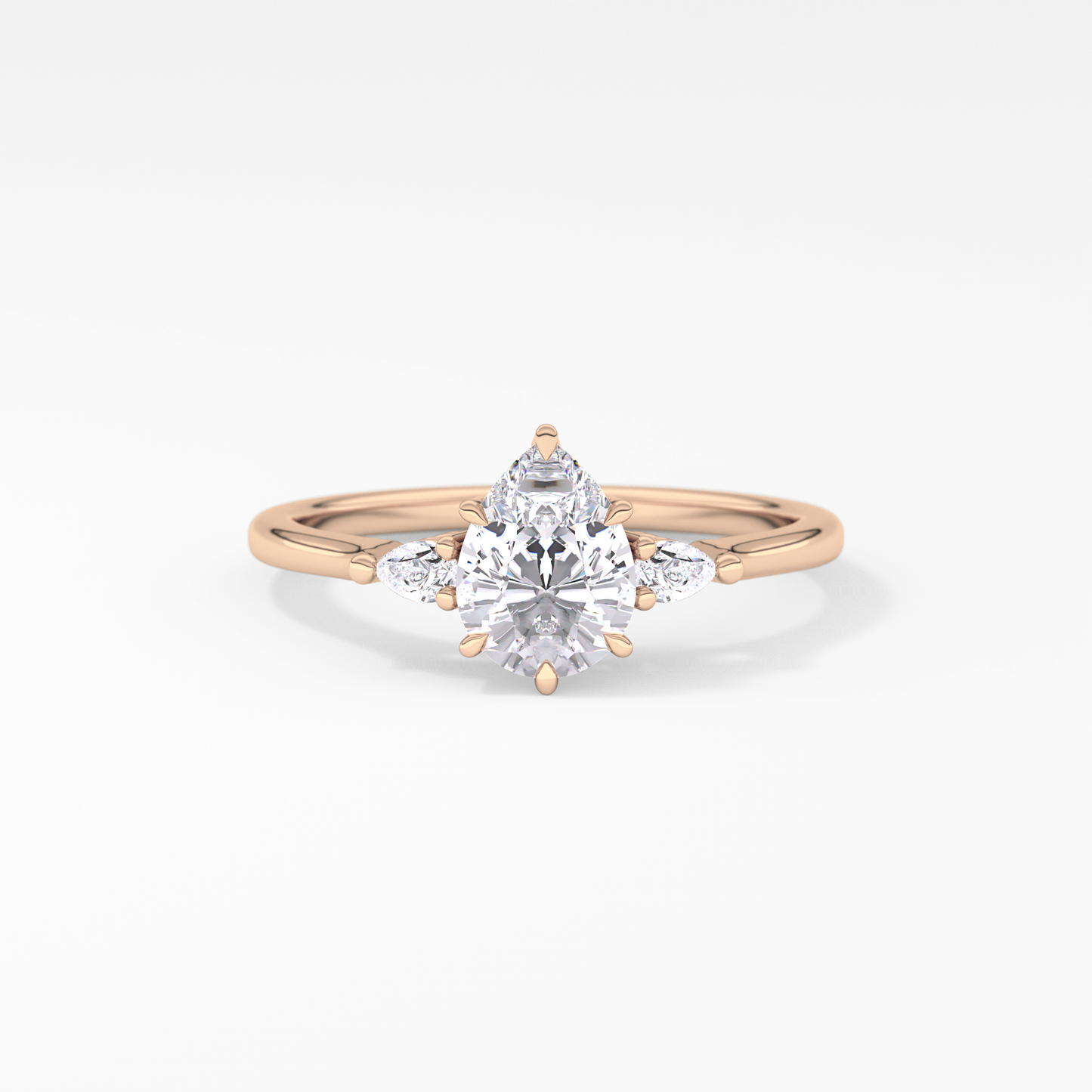 Pear Three Stone Lab Grown Diamond Engagement Ring