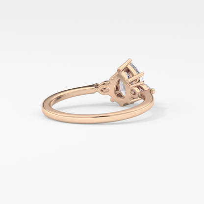 Pear Three Stone Lab Grown Diamond Engagement Ring