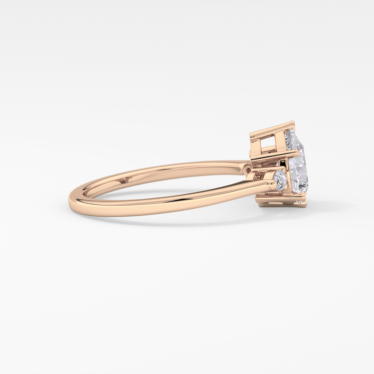 Pear Three Stone Lab Grown Diamond Engagement Ring
