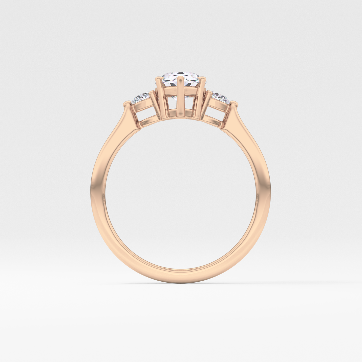 Pear Three Stone Lab Grown Diamond Engagement Ring