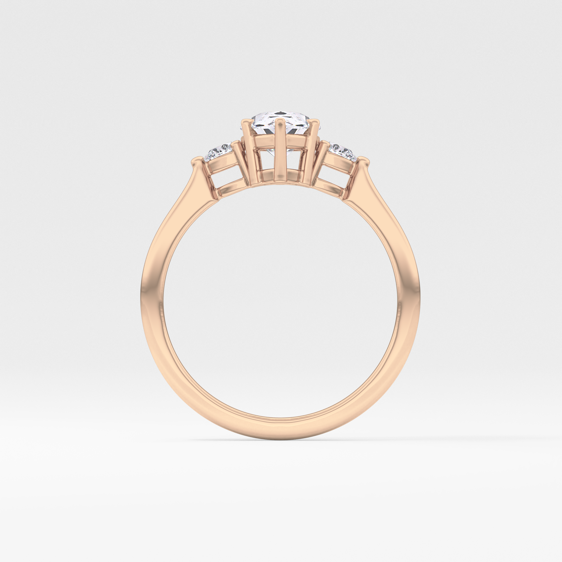 Pear Three Stone Lab Grown Diamond Engagement Ring