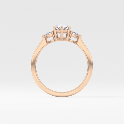 Pear Three Stone Lab Grown Diamond Engagement Ring