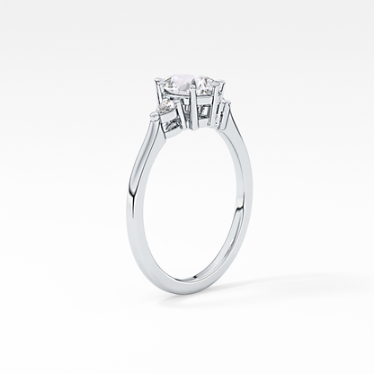 Pear Three Stone Lab Grown Diamond Engagement Ring