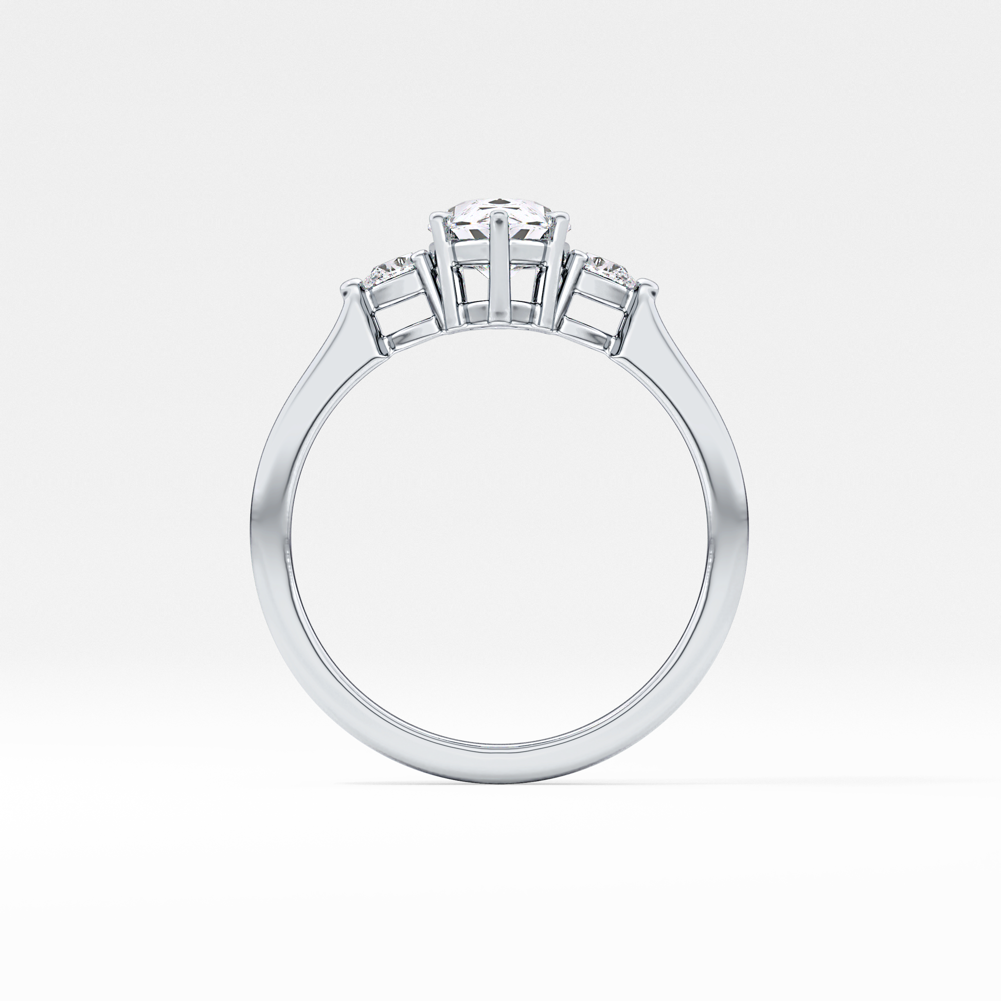 Pear Three Stone Lab Grown Diamond Engagement Ring