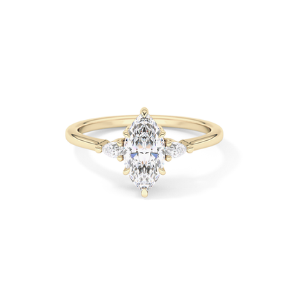 Marquise Three Stone Lab Grown Diamond Engagement Ring