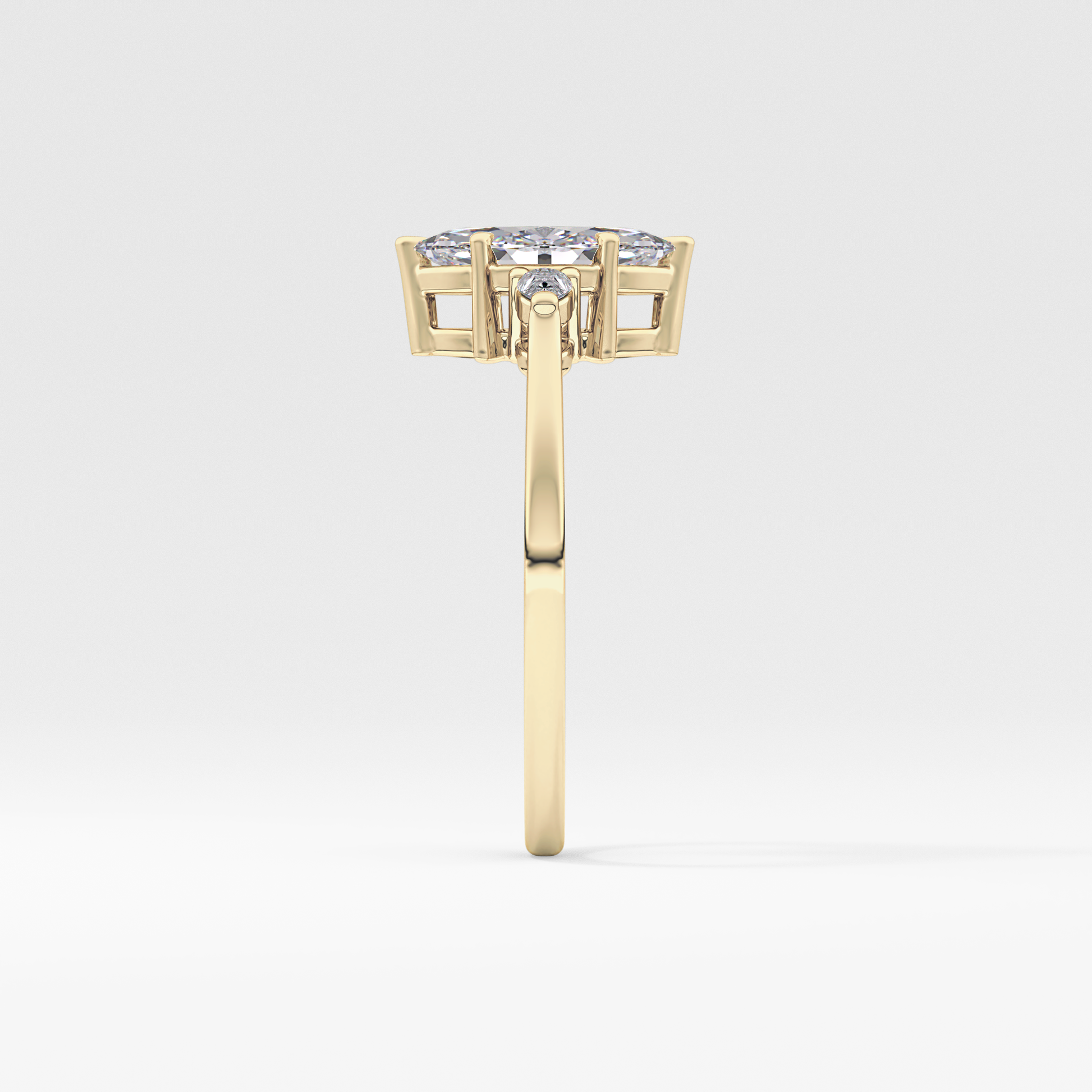 Marquise Three Stone Lab Grown Diamond Engagement Ring