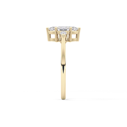 Marquise Three Stone Lab Grown Diamond Engagement Ring