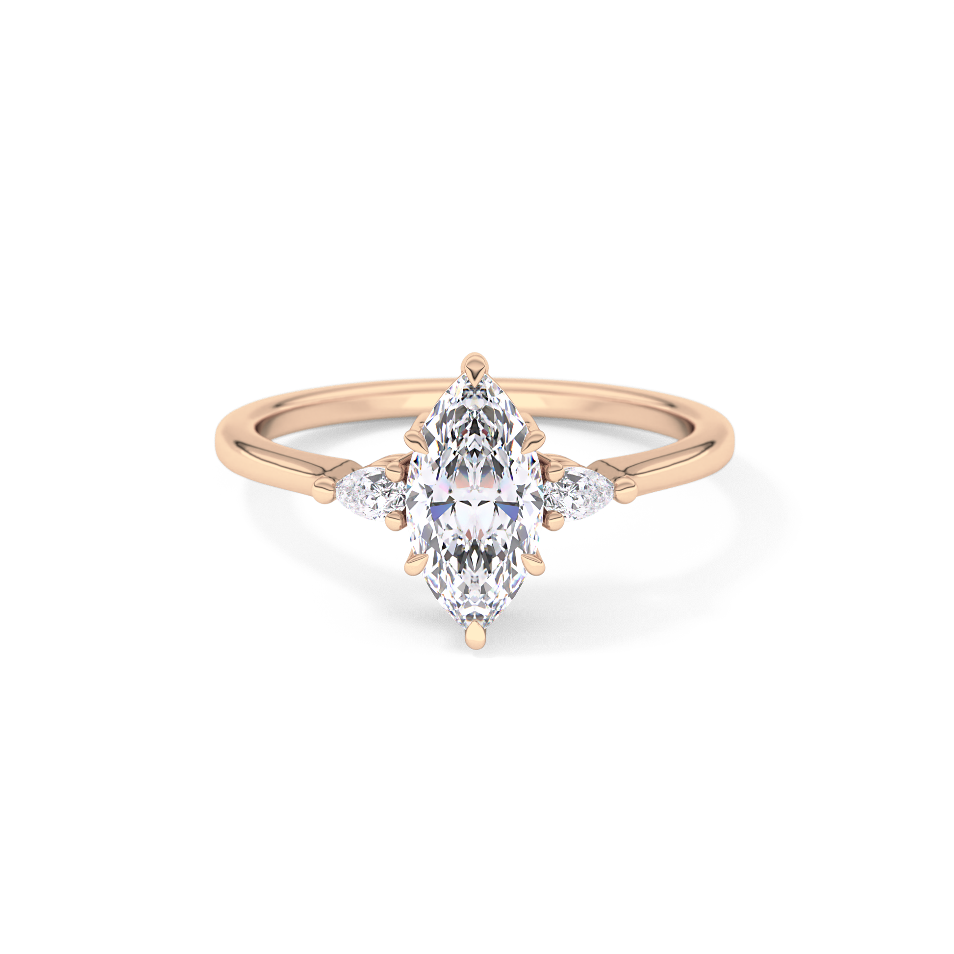 Marquise Three Stone Lab Grown Diamond Engagement Ring