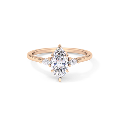 Marquise Three Stone Lab Grown Diamond Engagement Ring