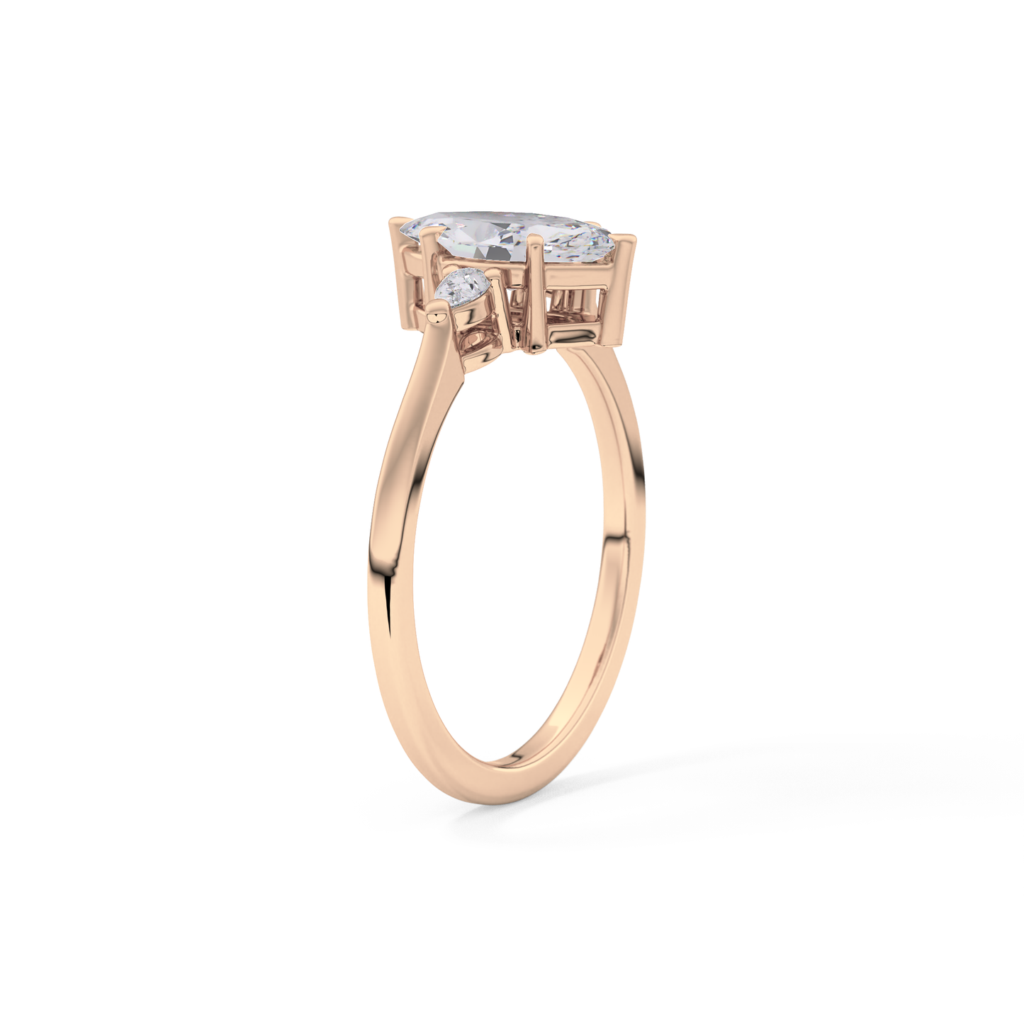 Marquise Three Stone Lab Grown Diamond Engagement Ring
