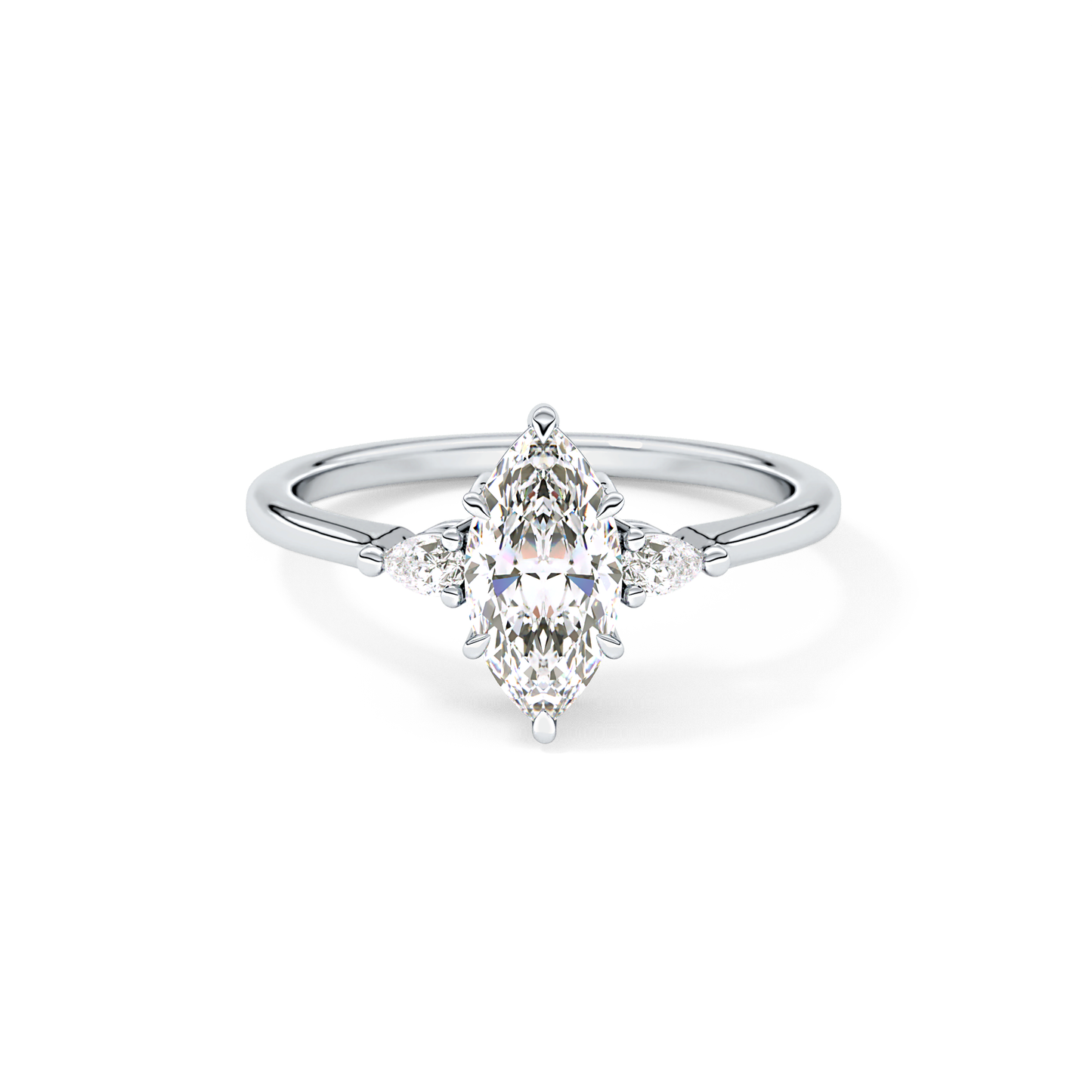 Marquise Three Stone Lab Grown Diamond Engagement Ring
