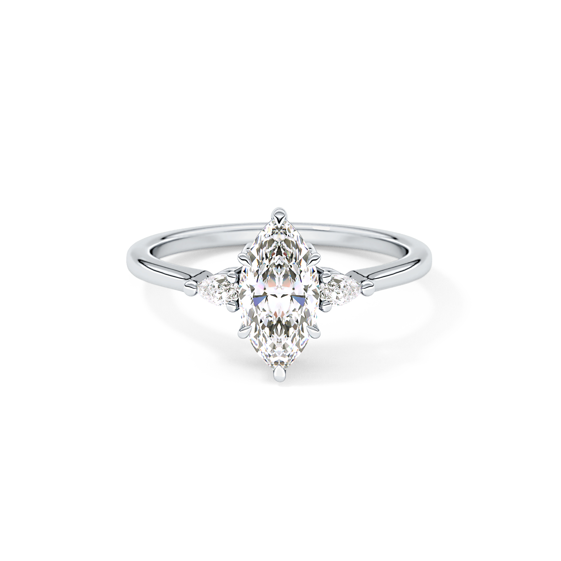 Marquise Three Stone Lab Grown Diamond Engagement Ring