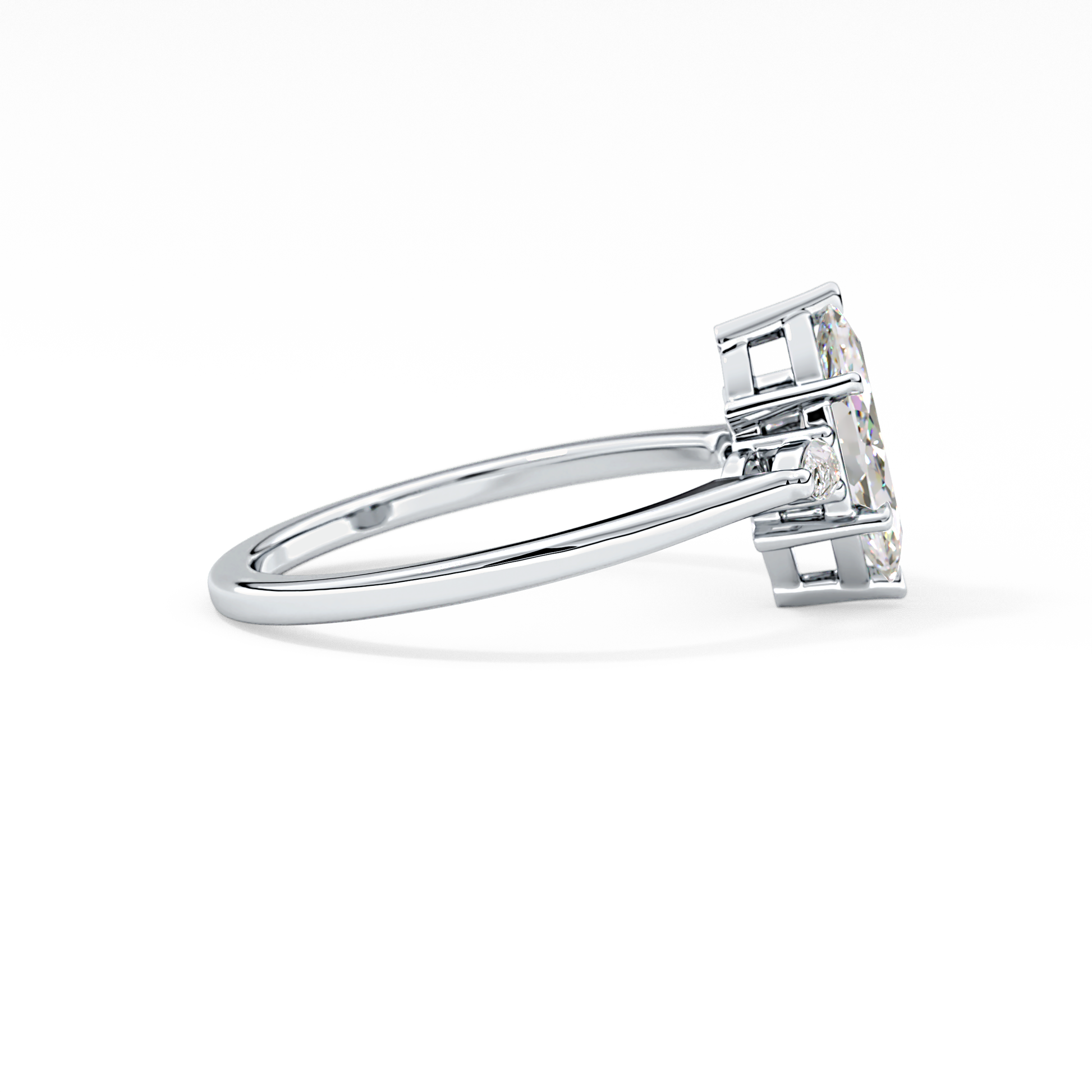 Marquise Three Stone Lab Grown Diamond Engagement Ring